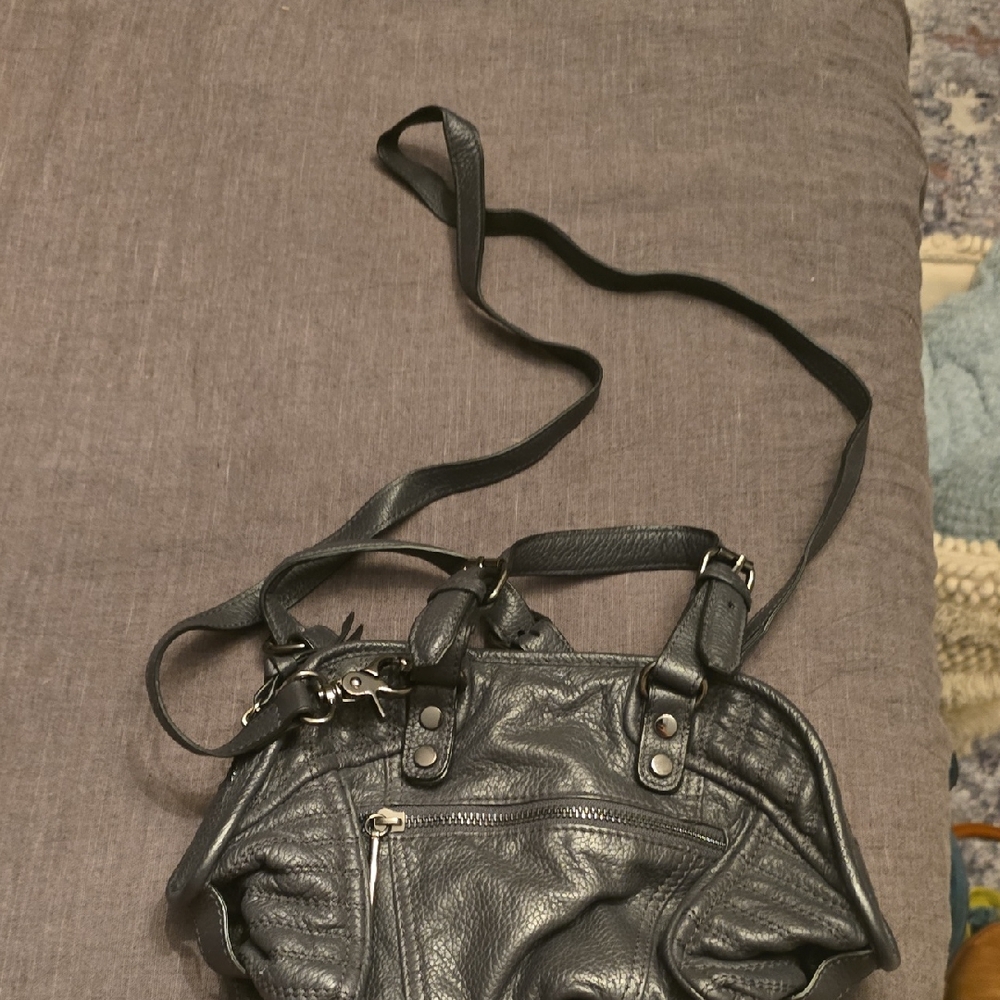 French Connection Black Leather Shoulder Bag